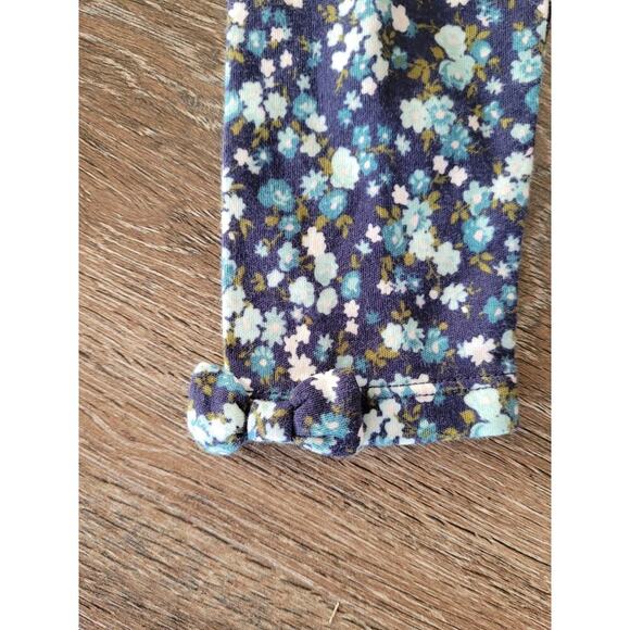 Janie and Jack Floral Baby Girls Leggings with Ruffle Bow 12-18 month stretch #8 - Picture 3 of 4